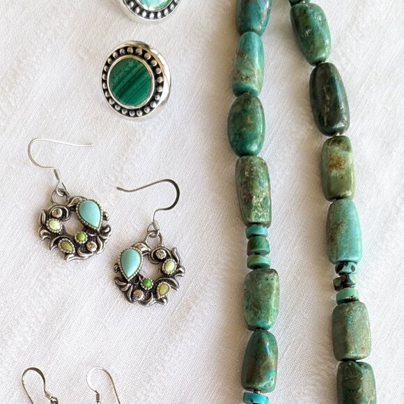 Studio Barse Cabochon Inlay Dangle Hoops - Picture 5 of 7